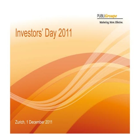 Publigroupe Investors Day 1 december 2011
