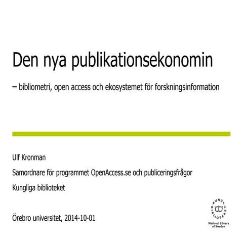 Den nya publikationsekonomin 