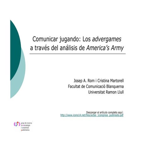 Advergames: Análisis de America's Army