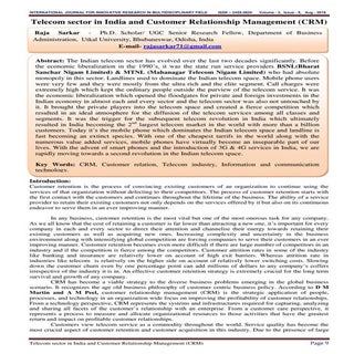 Telecom sector in India and Custome...