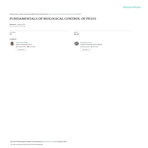 Biological Control of Insects | PDF