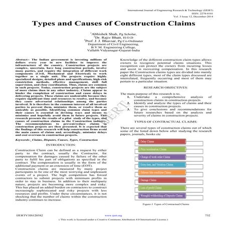 "Types and Causes of Construction Claims"