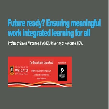 Future Ready? Ensuring meaningful work integrated learning for all.