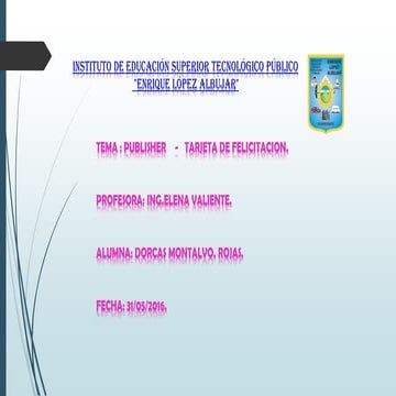 Publisher y tarjeta de felicitacion