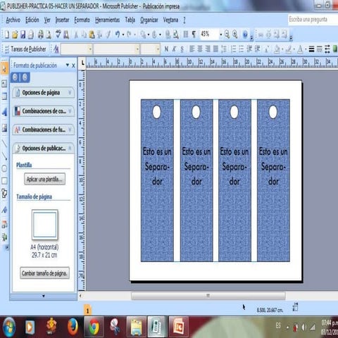 Publisher practica 05-hacer un separador