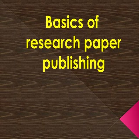 publishing of scientific work its basics and key steps