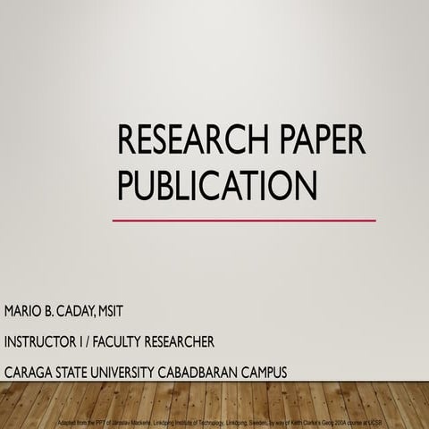 Research Publication sample powerpoint presentation