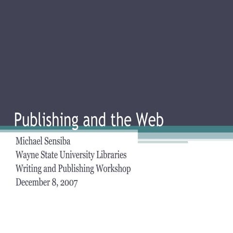 Publishing And The Web