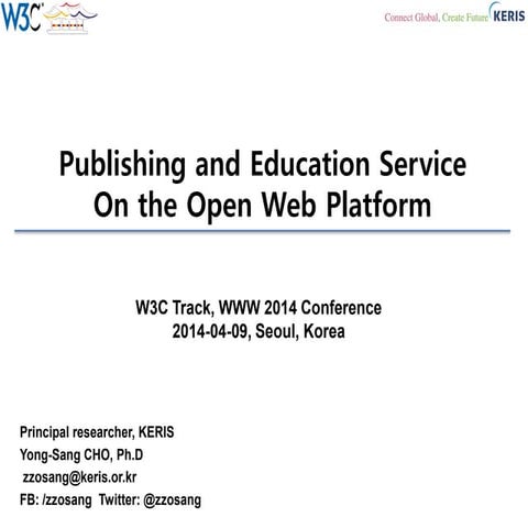 Publishing and Education Service on the Open Web Platform
