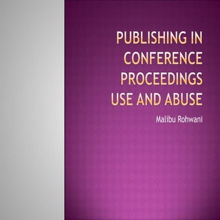Publishing in conference proceedings