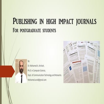 Publishing in high impact factor journals