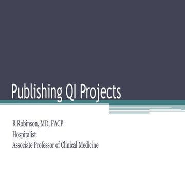 Publishing Quality Improvement (QI) projects