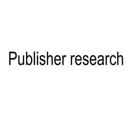 Publishing research