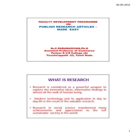 Publishing research articles  made easy