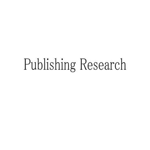 Publishing research new