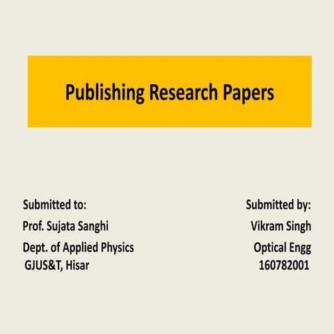 Publishing research papers