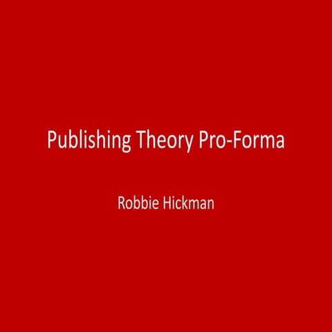 Publishing theory pro forma