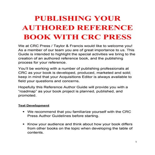Publishing your authored reference book with crc press