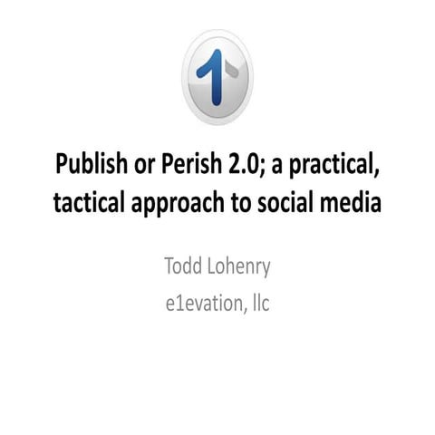 Publish or perish 2.0