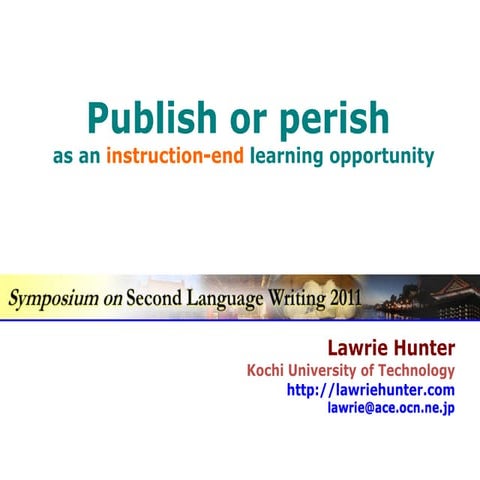 Publish perish as an instruction-end learning opportunity