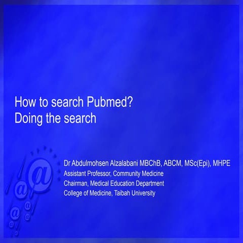 Pubmed: doing the search