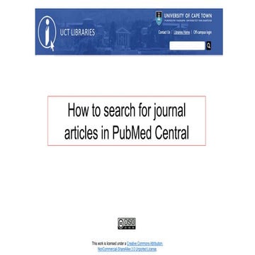 How to search for articles in PubMed Central