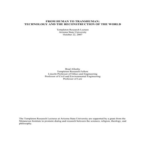 From Human to Transhuman