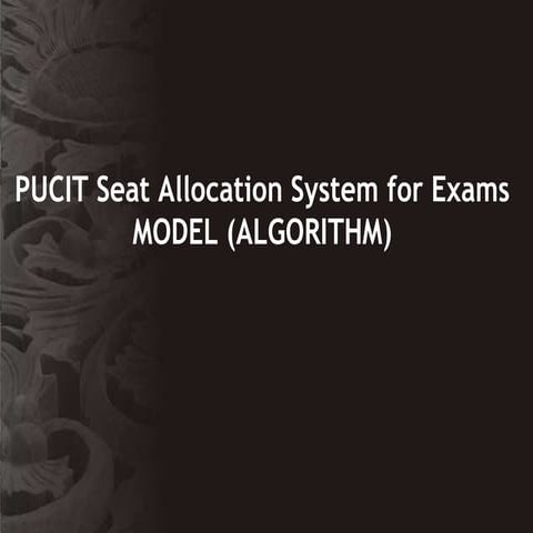 Pucit Seat Allocation System | PPTX
