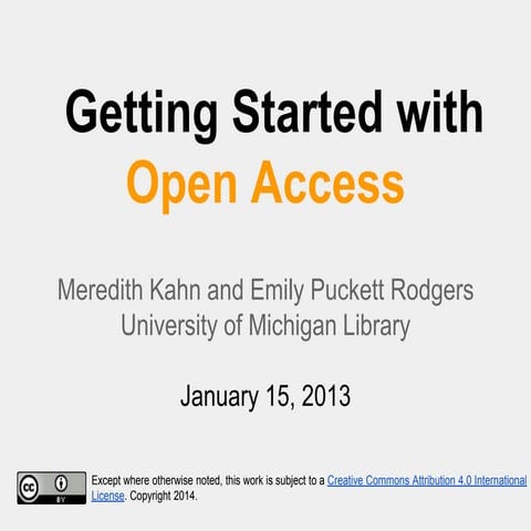 Getting Started with Open Access
