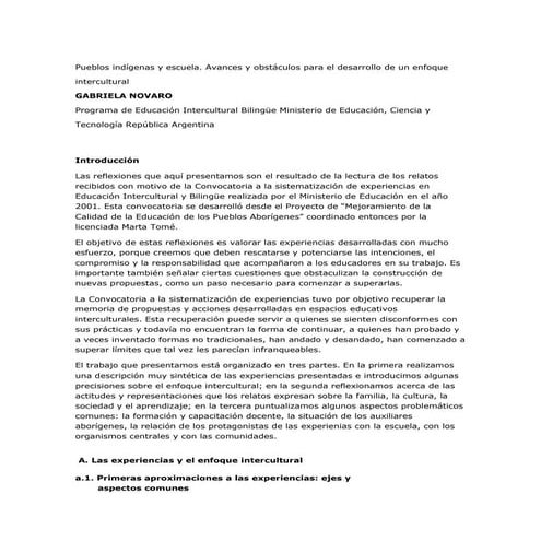 Pueblos indígenas y escuela. avances y obstáculos para el desarrollo de un en...
