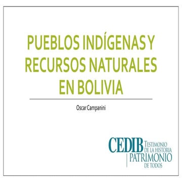Pueblos indígenas y recursos naturales en Bolivia