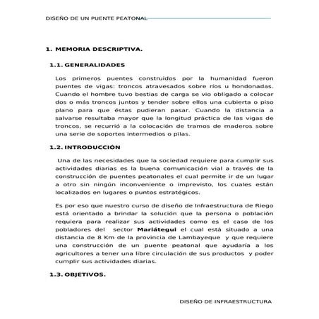 Puente peatonal con dos vigas laterales