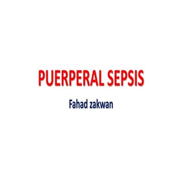 Pueperal sepsis