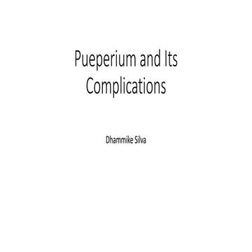 Pueperium and its complications