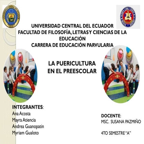 Puericultura en el preescolar por Anita Gabriela Acosta