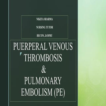 Puerperal venous thrombosis