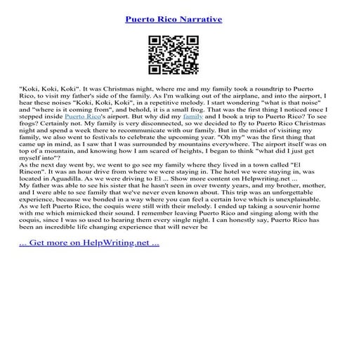 Puerto Rico Narrative