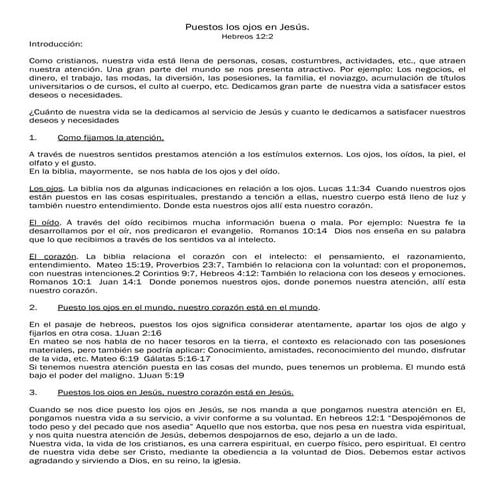 Puestos los ojos en jesús