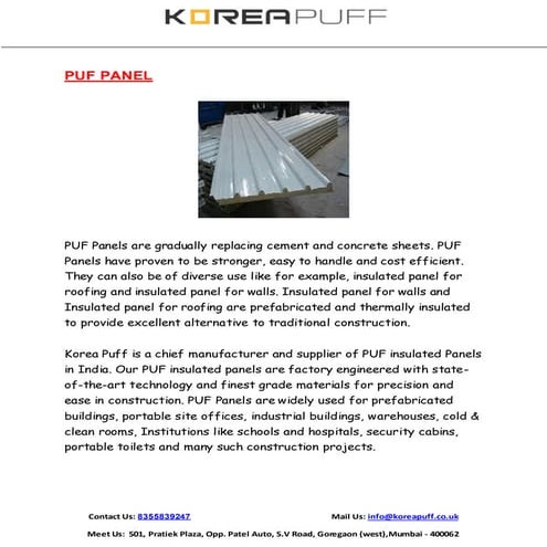 Puf panels | PDF