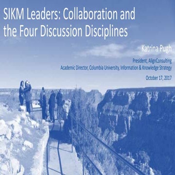 Pugh collaboration and four discussion disciplines for sikm 171017