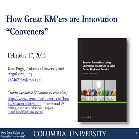 Pugh how great KMers are innovation conveners 150217