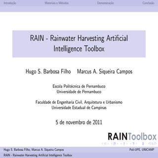Rain Toolbox -  Previsão de Chuvas
