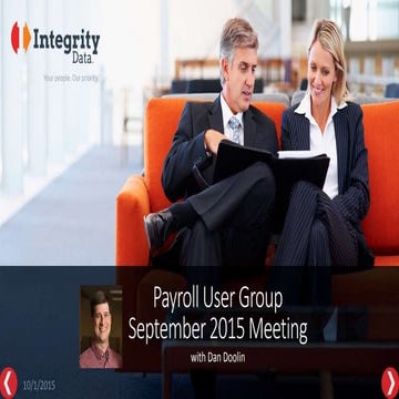 Integrity Data's Payroll User Group: September 2015