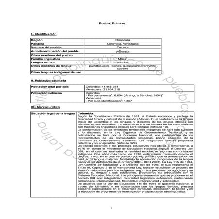 Puinave | PDF