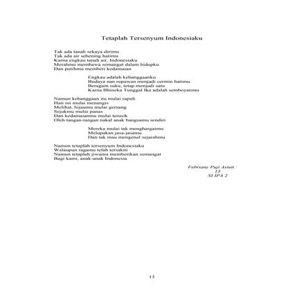 Tetaplah Tersenyum Indonesiaku