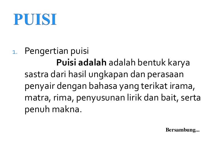 Puisi Bahasa Indonesia Puisi Bahasa Indonesia