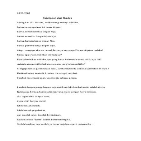 Puisi rendra | PDF