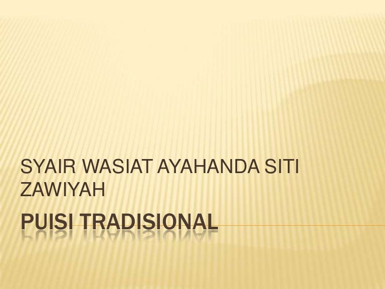 Puisi Tradisional