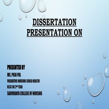 presentation on briefly disseration on childrens