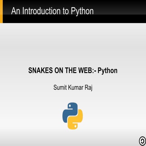 An Intro to Python in 30 minutes | PPT